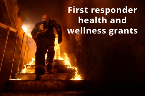 Firefighter in burning building